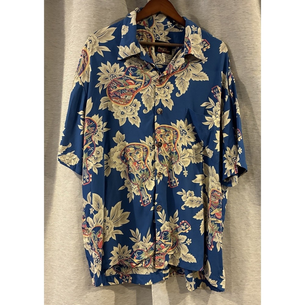 Vintage Paradise On A Hanger Button Up Men's Size XL Guitars‎